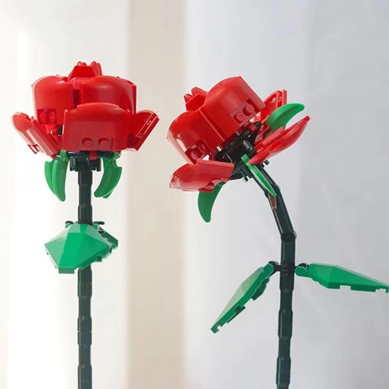 Eternal Red Rose in Lego - 2PC